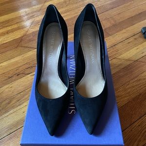 Stuart Weitzman black suede pumps
